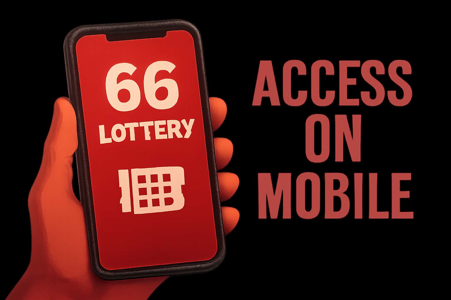 An informational visual representation of 66 Lottery Access on Mobile.