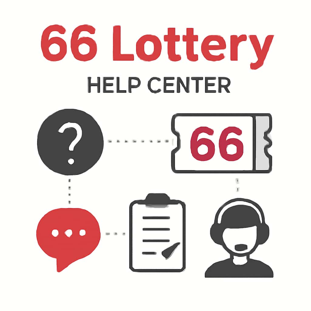 An educational diagram illustrating various support services available at the 66 Lottery Help Center.