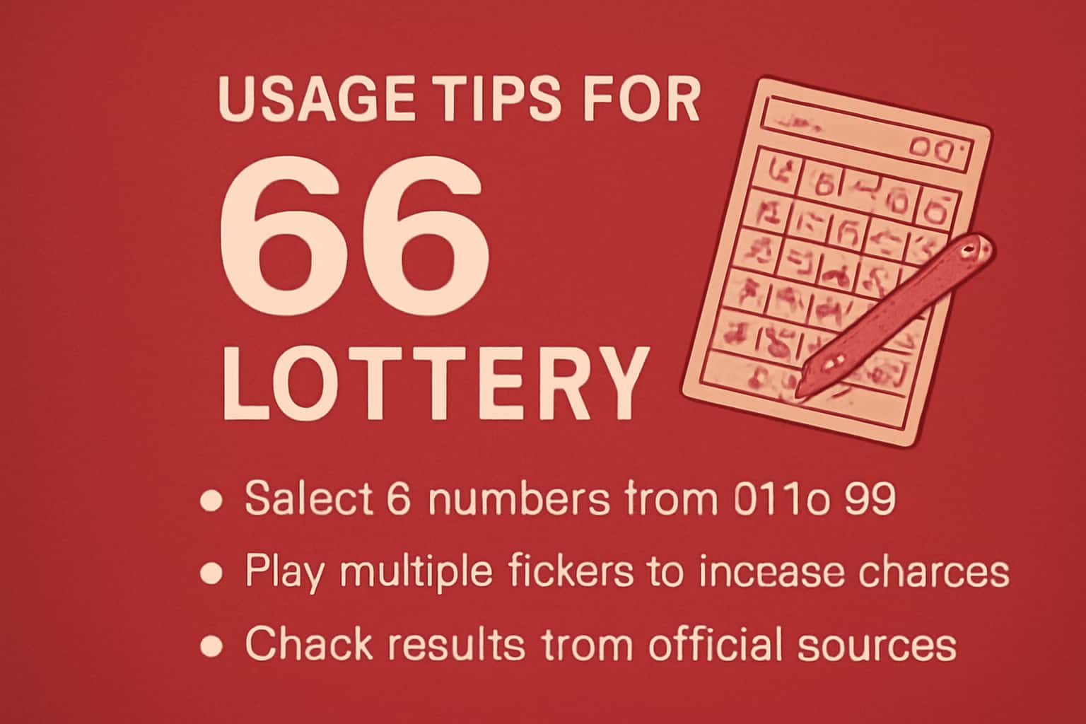 Informational image about Usage Tips for 66 Lottery.