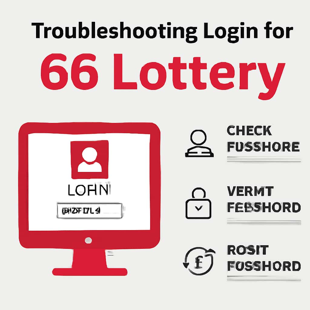 A diagram detailing common login issues and solutions for 66 Lottery.