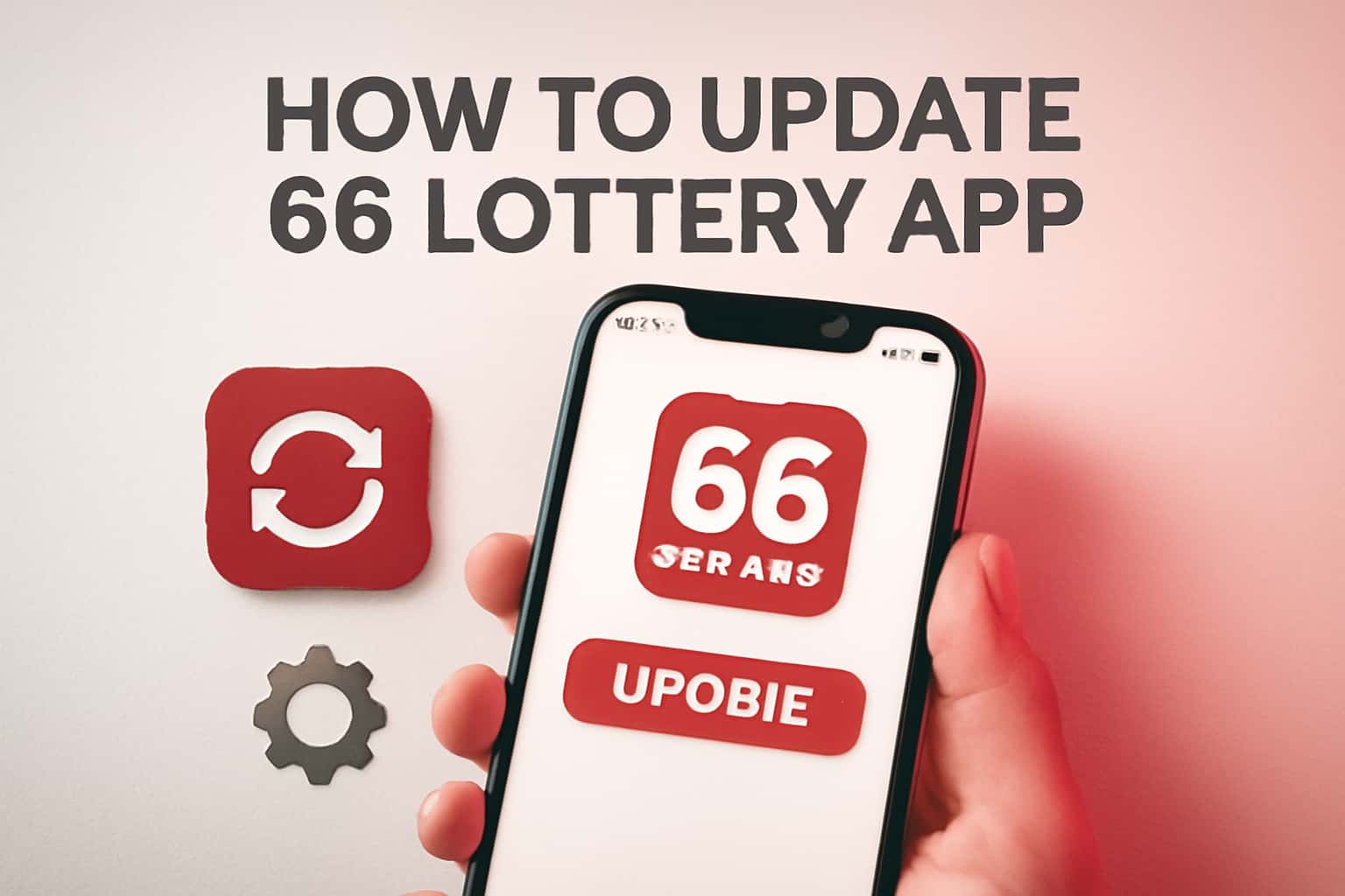 Informational scene illustrating the update process of the 66 Lottery App.