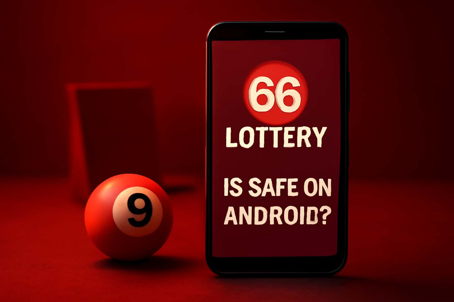 An informative graphic about the safety of the 66 Lottery app on Android.