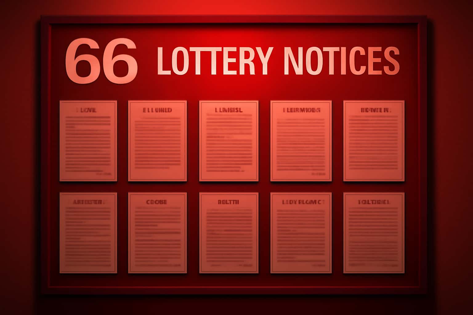 An informative graphic showcasing 66 Lottery Notices in a professional setting.